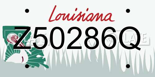 Z50286Q Louisiana License Plate