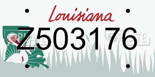Z503176 Louisiana License Plate