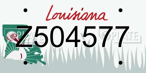 Z504577 Louisiana License Plate