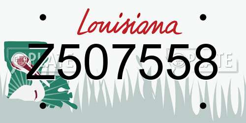 Z507558 Louisiana License Plate