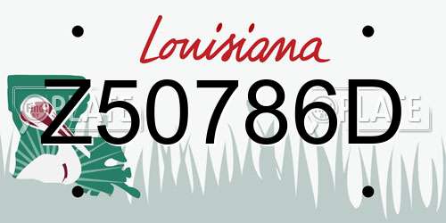 Z50786D Louisiana License Plate