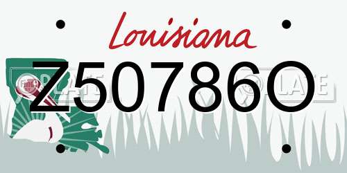 Z50786O Louisiana License Plate