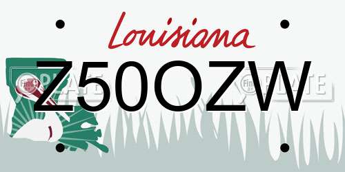 Z50OZW Louisiana License Plate