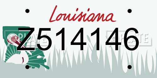 Z514146 Louisiana License Plate
