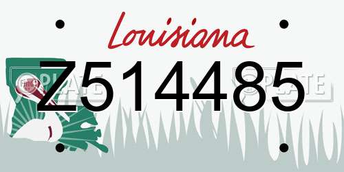 Z514485 Louisiana License Plate