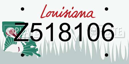 Z518106 Louisiana License Plate