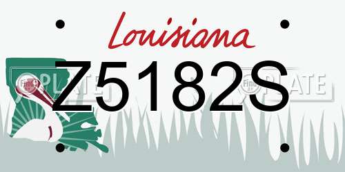 Z5182S Louisiana License Plate