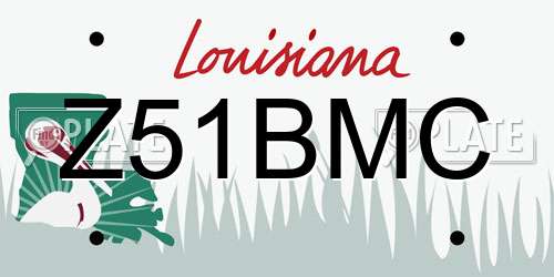 Z51BMC Louisiana License Plate