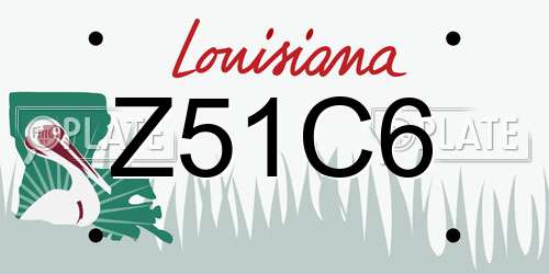 Z51C6 Louisiana License Plate