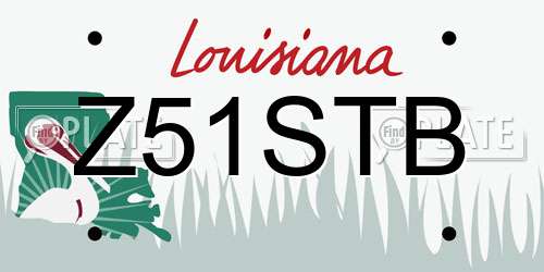 Z51STB Louisiana License Plate