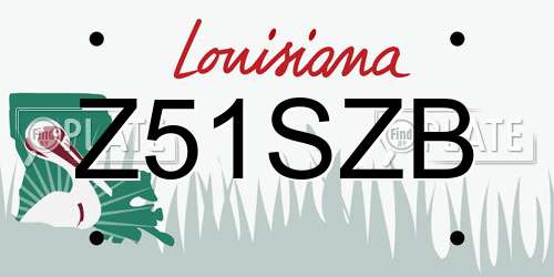 Z51SZB Louisiana License Plate