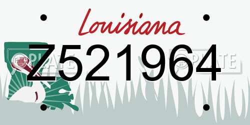 Z521964 Louisiana License Plate