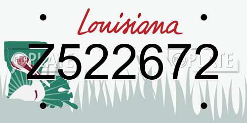 Z522672 Louisiana License Plate