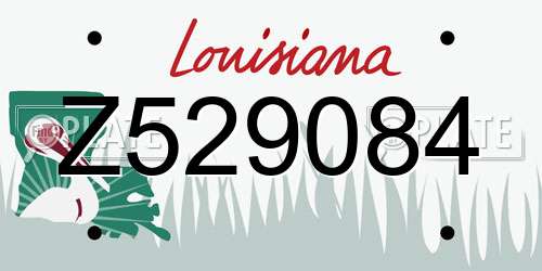 Z529084 Louisiana License Plate