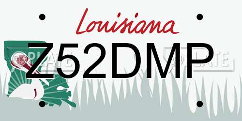 Z52DMP Louisiana License Plate