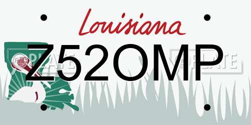 Z52OMP Louisiana License Plate