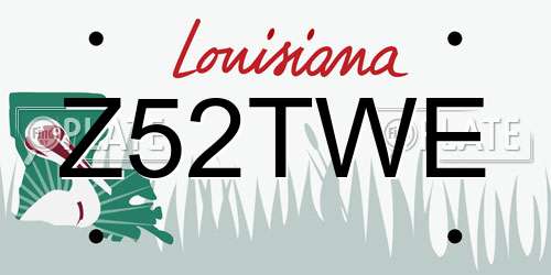 Z52TWE Louisiana License Plate