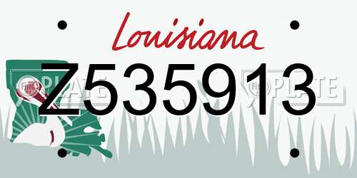 Z535913 Louisiana License Plate