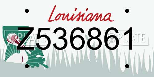 Z536861 Louisiana License Plate