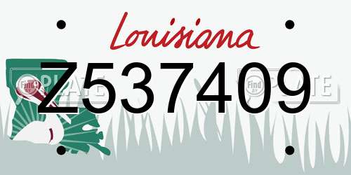 Z537409 Louisiana License Plate