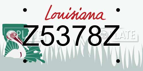 Z5378Z Louisiana License Plate