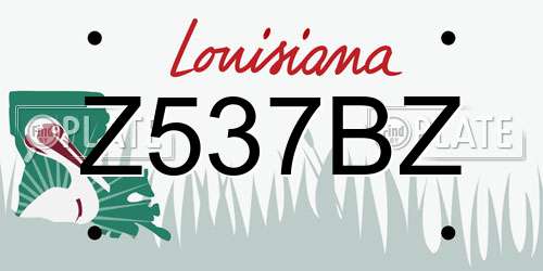 Z537BZ Louisiana License Plate