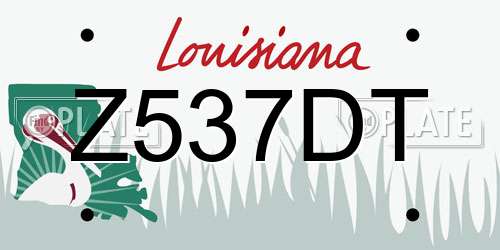 Z537DT Louisiana License Plate