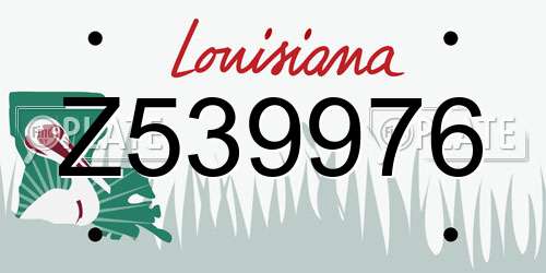 Z539976 Louisiana License Plate