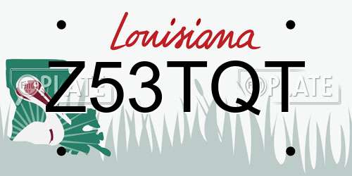 Z53TQT Louisiana License Plate