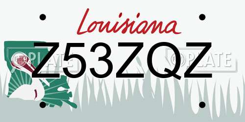 Z53ZQZ Louisiana License Plate