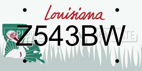 Z543BW Louisiana License Plate