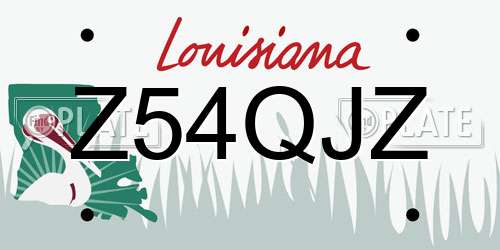 Z54QJZ Louisiana License Plate