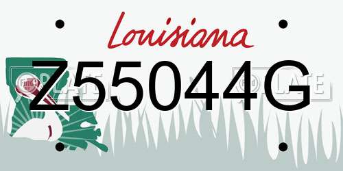 Z55044G Louisiana License Plate