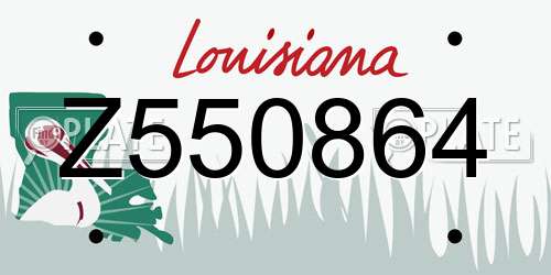 Z550864 Louisiana License Plate