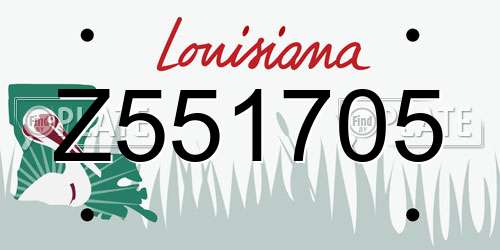 Z551705 Louisiana License Plate