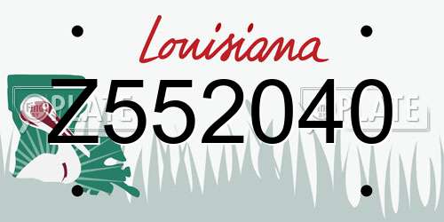 Z552040 Louisiana License Plate