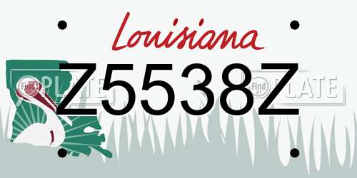 Z5538Z Louisiana License Plate
