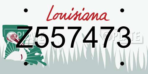 Z557473 Louisiana License Plate