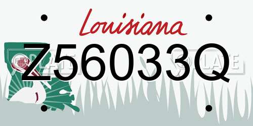 Z56033Q Louisiana License Plate