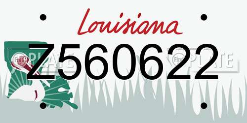 Z560622 Louisiana License Plate