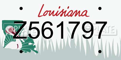 Z561797 Louisiana License Plate