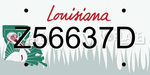 Z56637D Louisiana License Plate