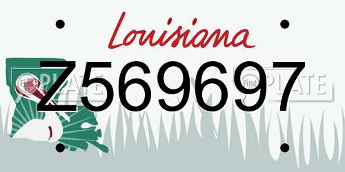 Z569697 Louisiana License Plate