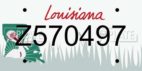 Z570497 Louisiana License Plate