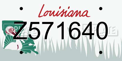 Z571640 Louisiana License Plate