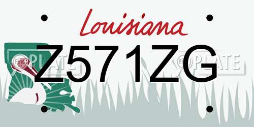 Z571ZG Louisiana License Plate