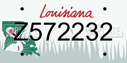 Z572232 Louisiana License Plate