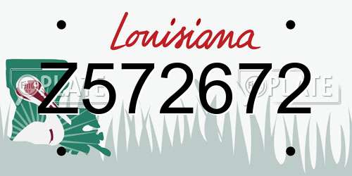 Z572672 Louisiana License Plate