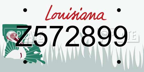 Z572899 Louisiana License Plate