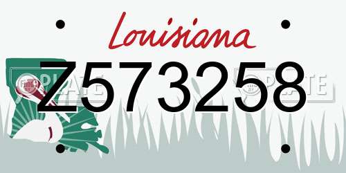 Z573258 Louisiana License Plate